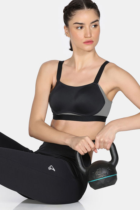 Zelocity High Impact Quick Dry Padded Sports Bra - Jet Black — image 5